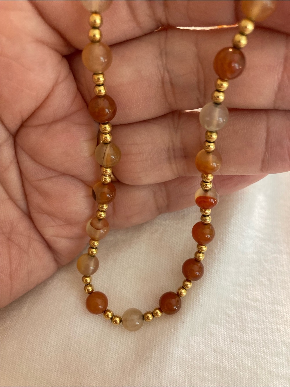 Monet Signed Vintage Beaded
earth Toned Fall Colored Beads Necklace - Picture 3 of 6